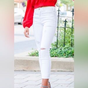 Hollister White Skinny Stretchy Jeans